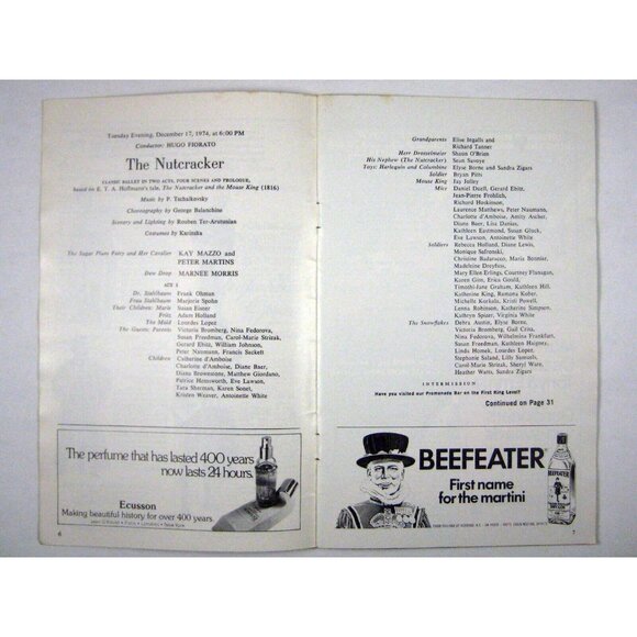 Nutcracker New York City Ballet 1974 Show Program 61st Season - Picture 4 of 6